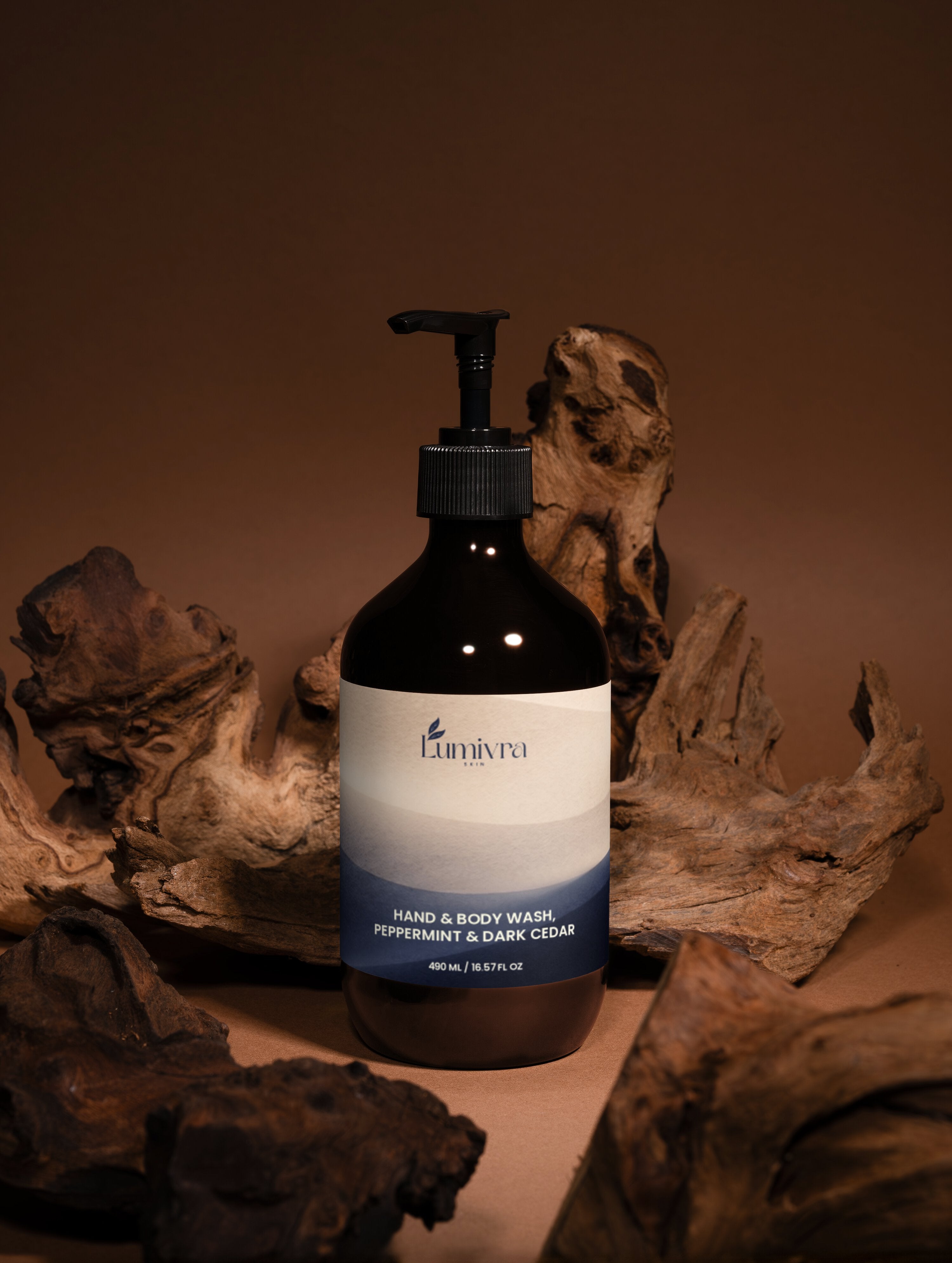 Hand & Body Wash, Peppermint & Dark Cedar