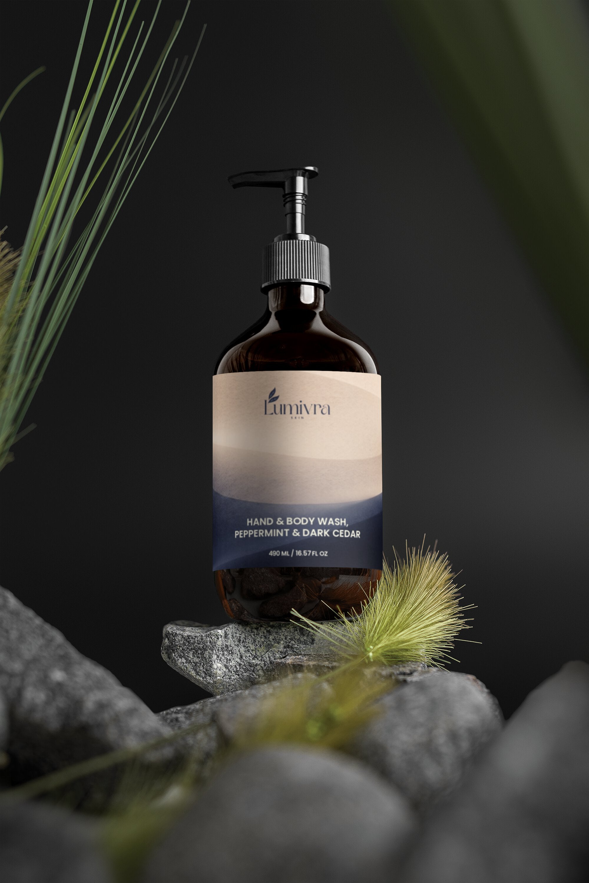 Hand & Body Wash, Peppermint & Dark Cedar