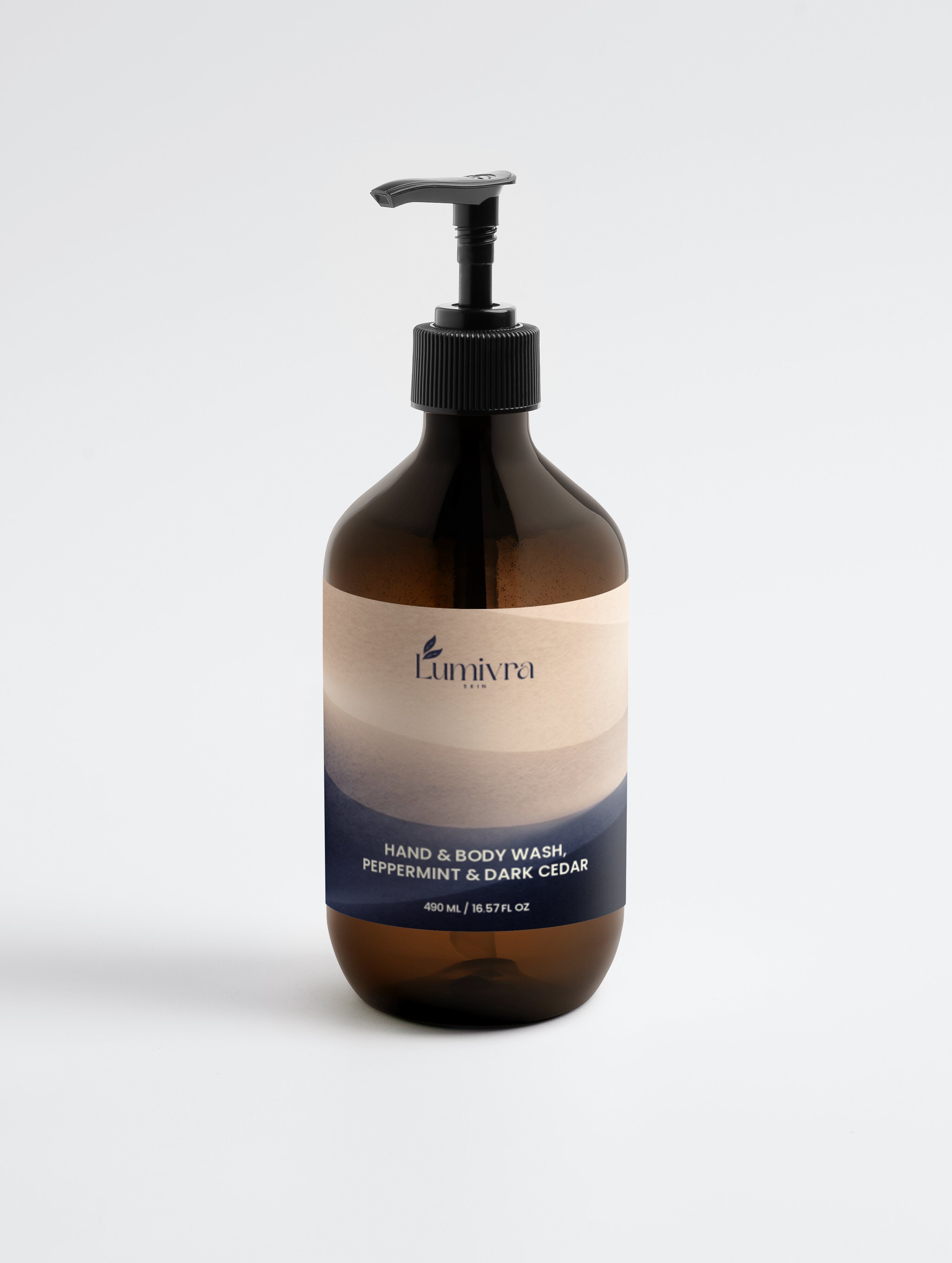 Hand & Body Wash, Peppermint & Dark Cedar